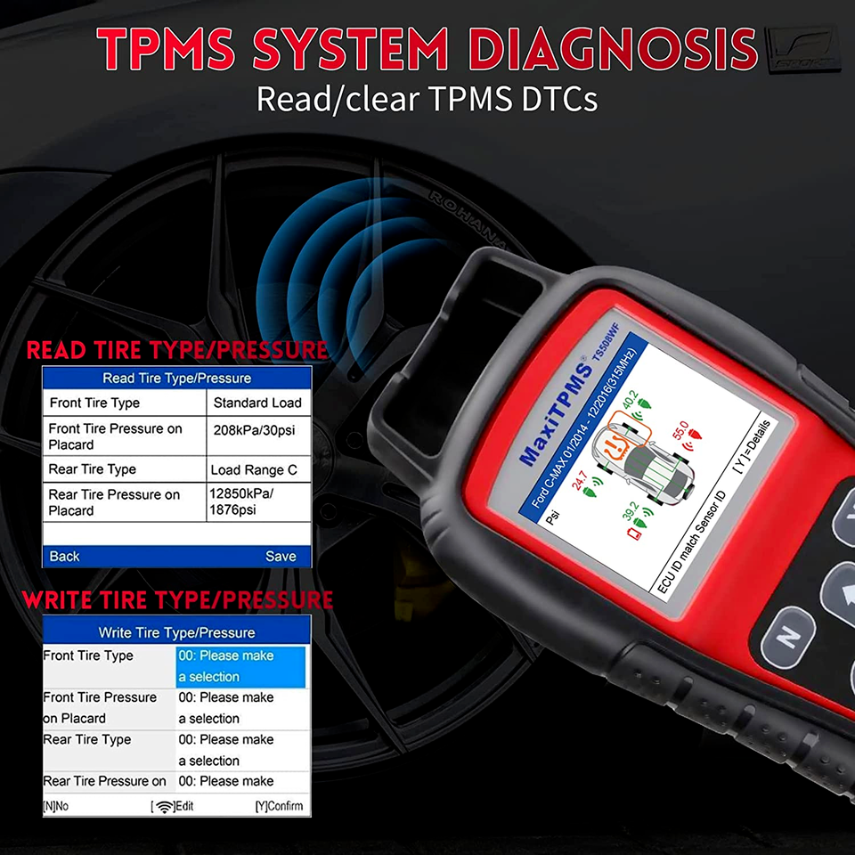 Autel MaxiTPMS TS508WF TPMS Relearn Tool TPMS Sensors Activate/Reset/Programming