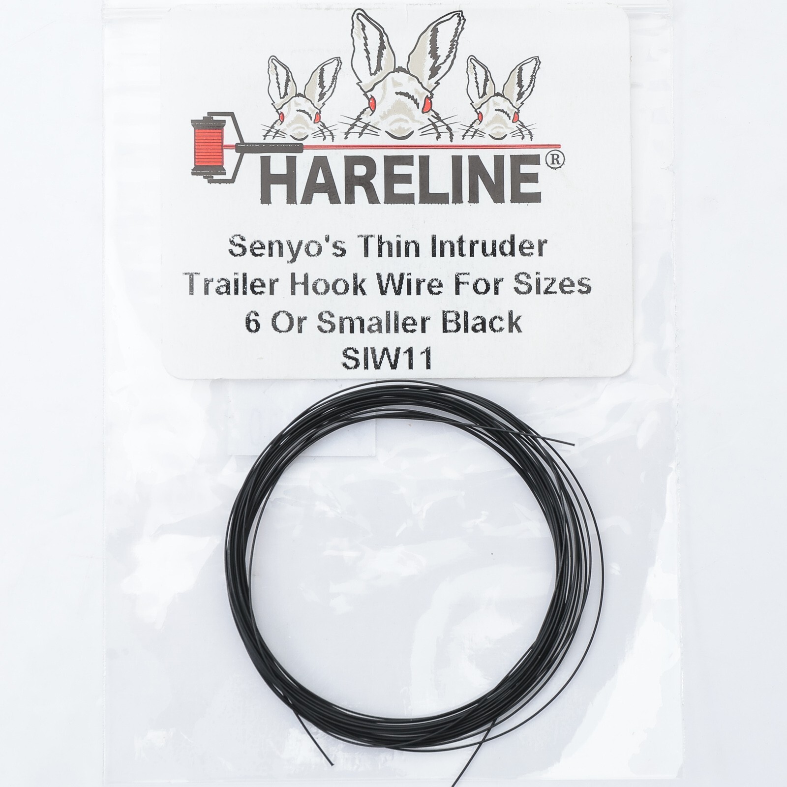 Hareline Senyo's Thin Intruder Trailer Hook Wire for Sizes 6 Or Smaller - Black