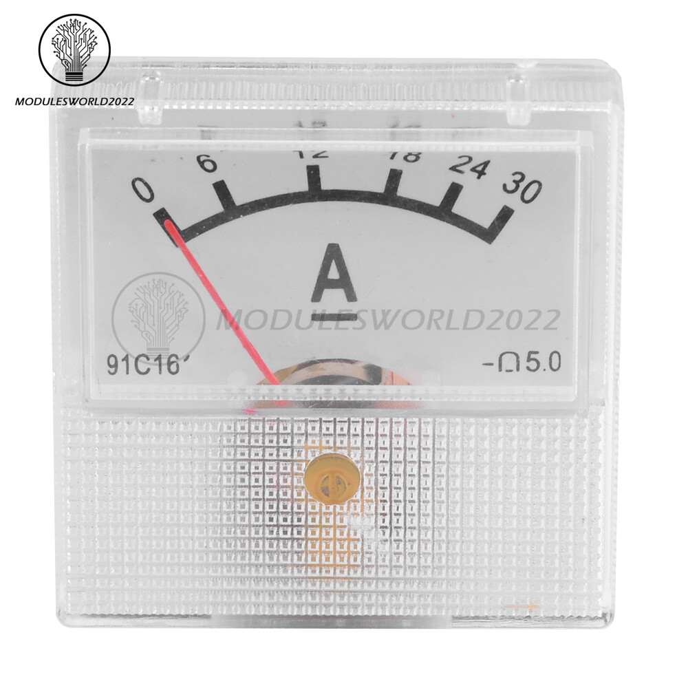 91C16 Pointer Type DC Ammeter Current Measuring Instrument 10A 20A 30A 50A
