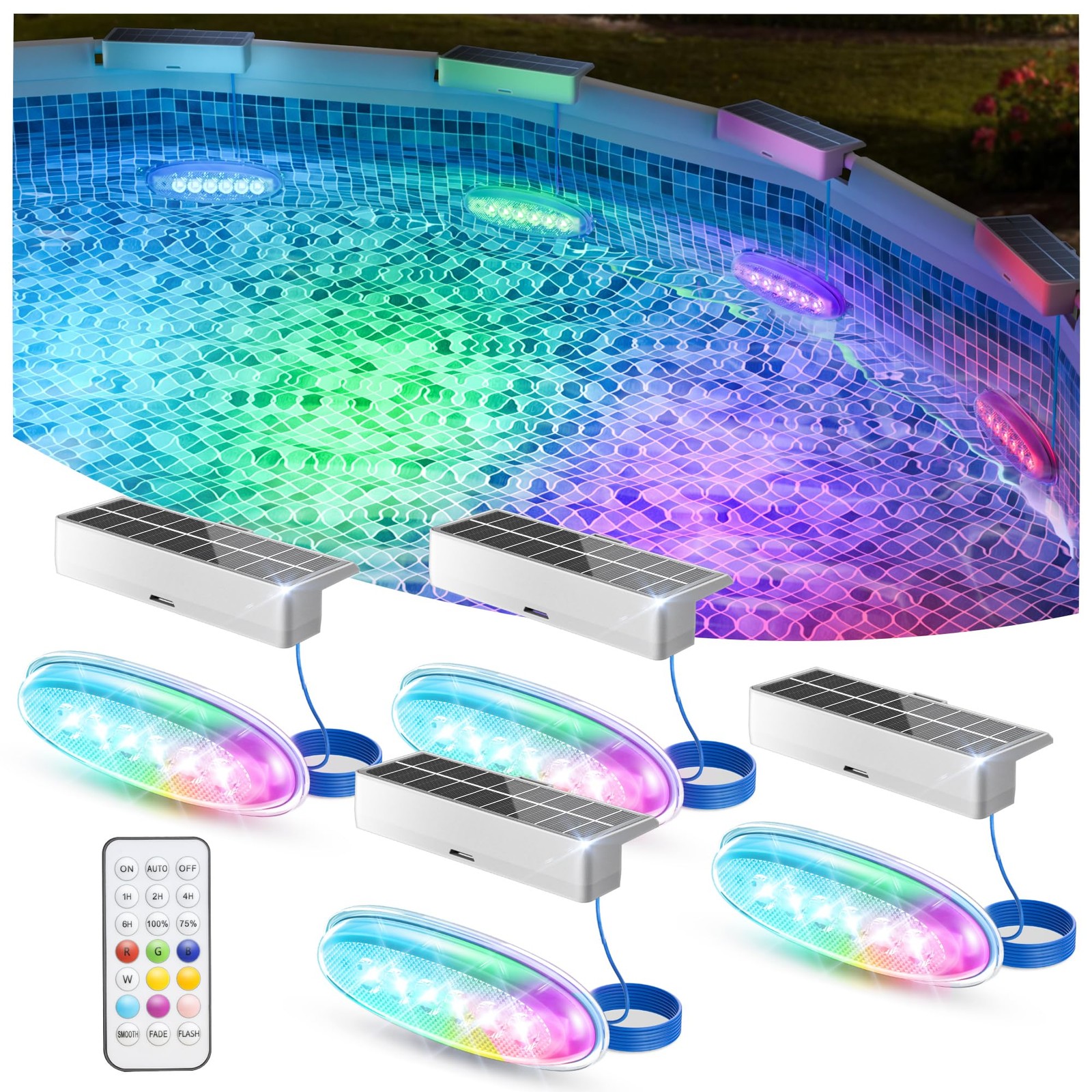 Niorsun Solar Pool Lights For - 9 Rgb Color Led Pool Light