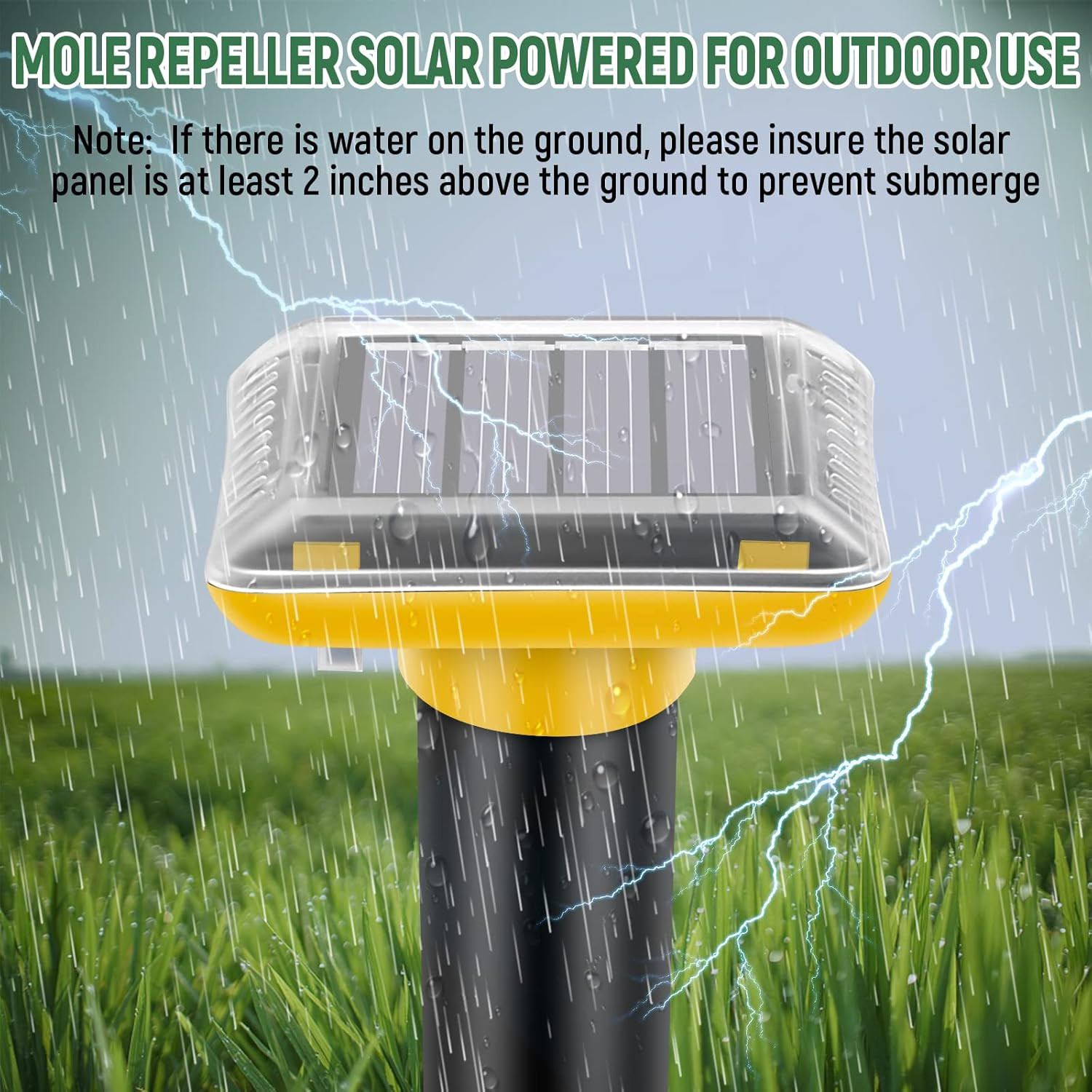 Solar-Powered Ultrasonic Mole and Gopher Repellent - 6 Pack