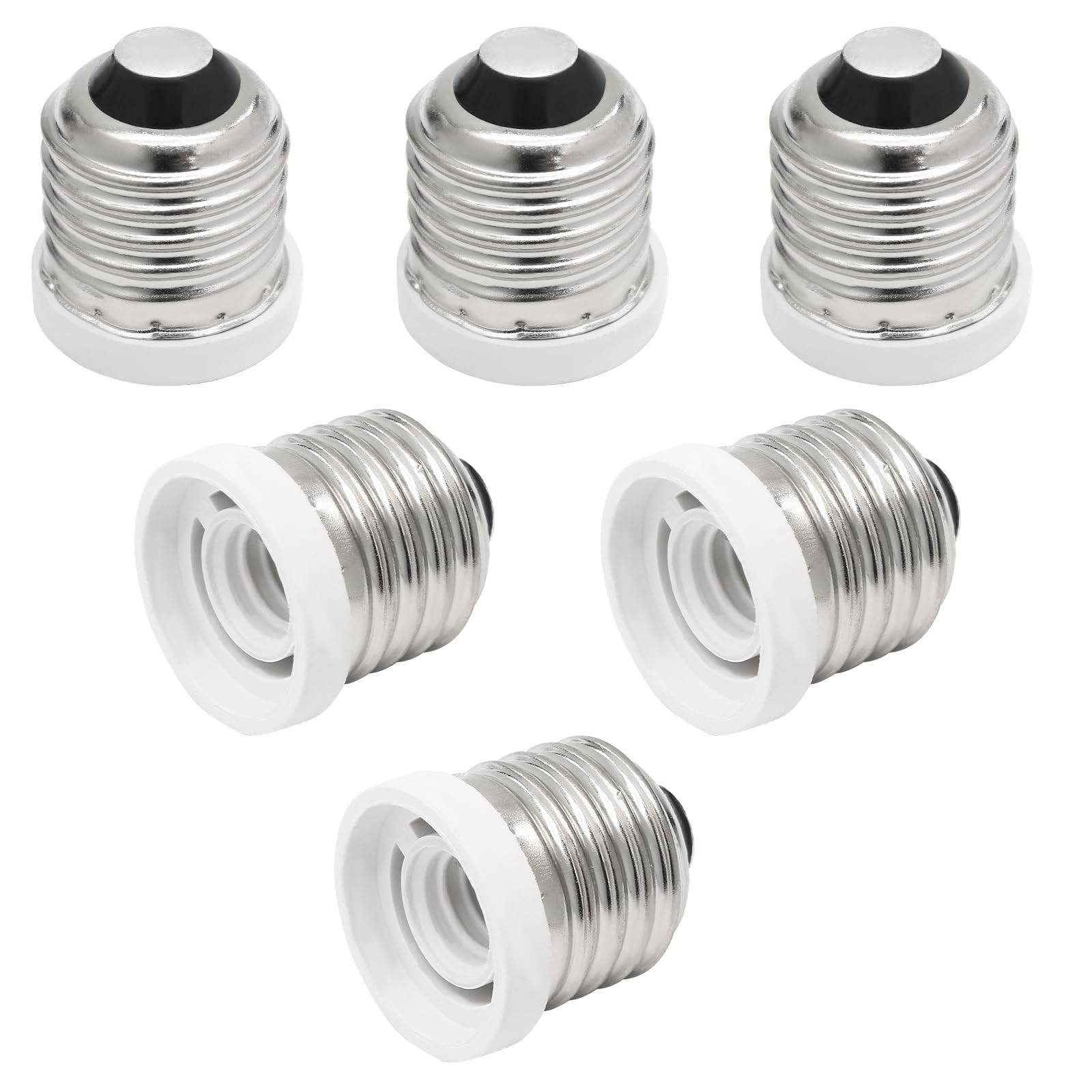 6 Pack E26 to E12 Adapter, Medium to Candelabra Screw Bulb Socket E27 to E12 ...