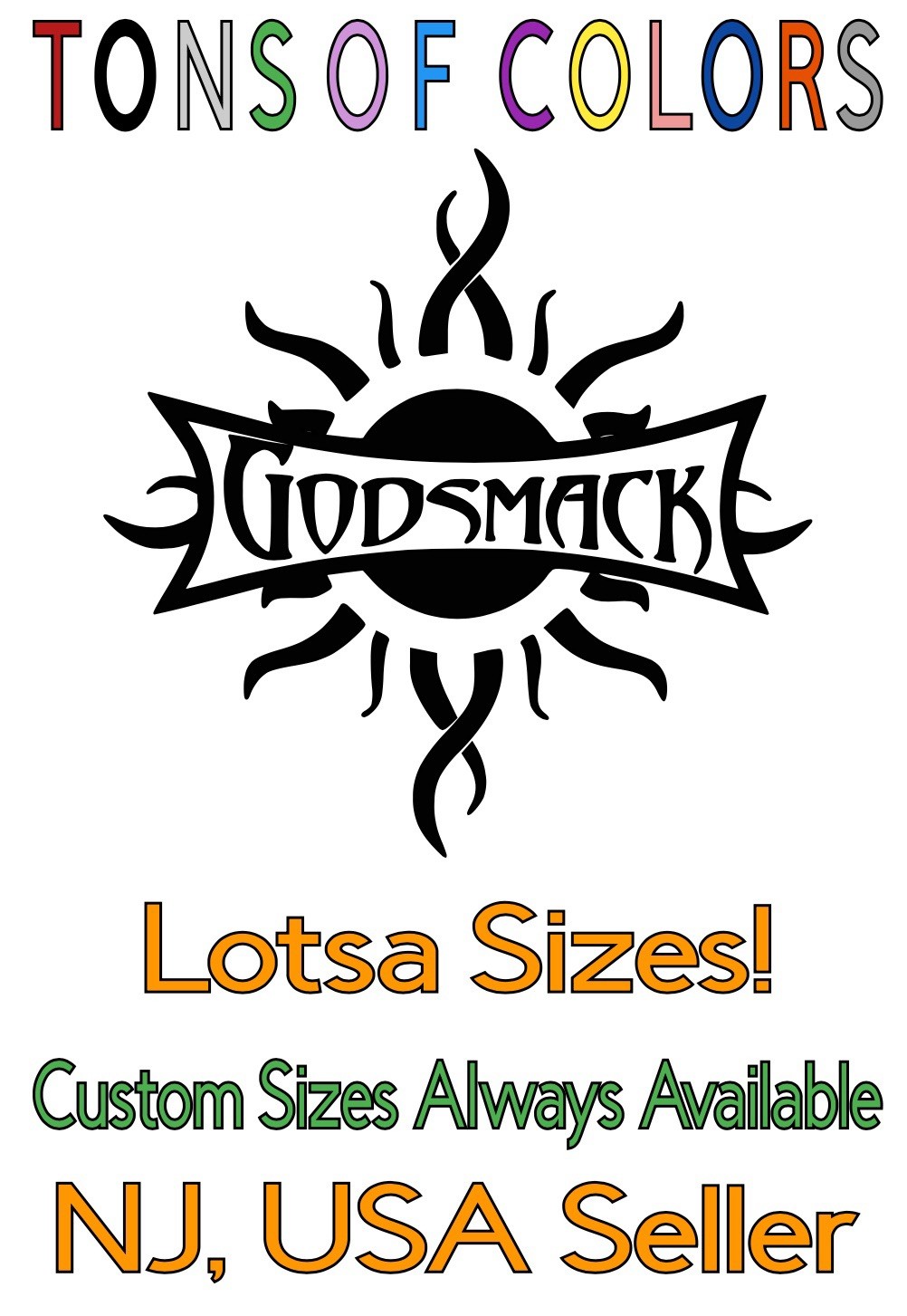 Godsmack "Sun" Die Cut Vinyl Decal Heavy Metal Rock n Roll Music