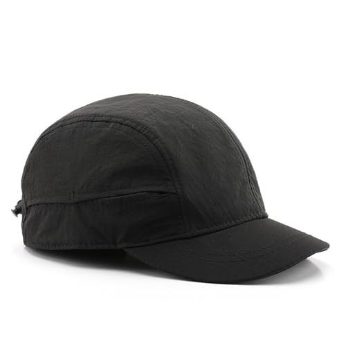 Short Brim Quick-Dry Lightweight Breathable Polyester Baseball One Size Black