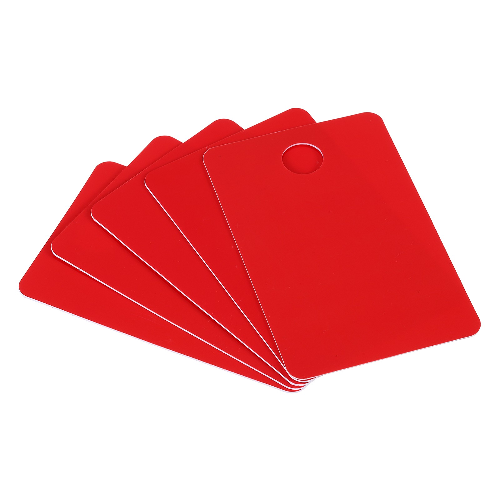 2.76 x 4.33" PVC Blank Cards with Slot Punch on Short Side, 10 Pcs, Red