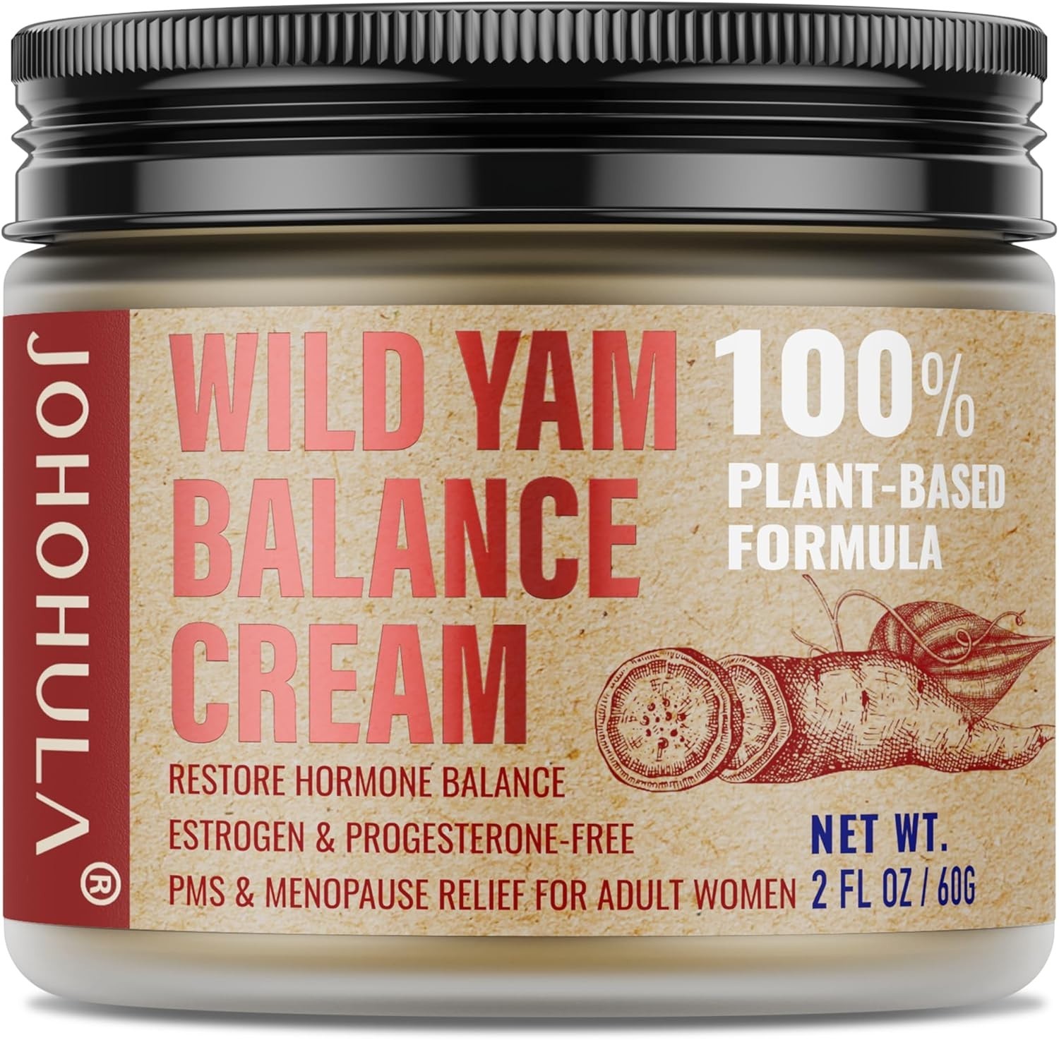 Wild Yam Cream for Menopause: Organic Wild Yam Cream for Hormone Balance 2 OZ