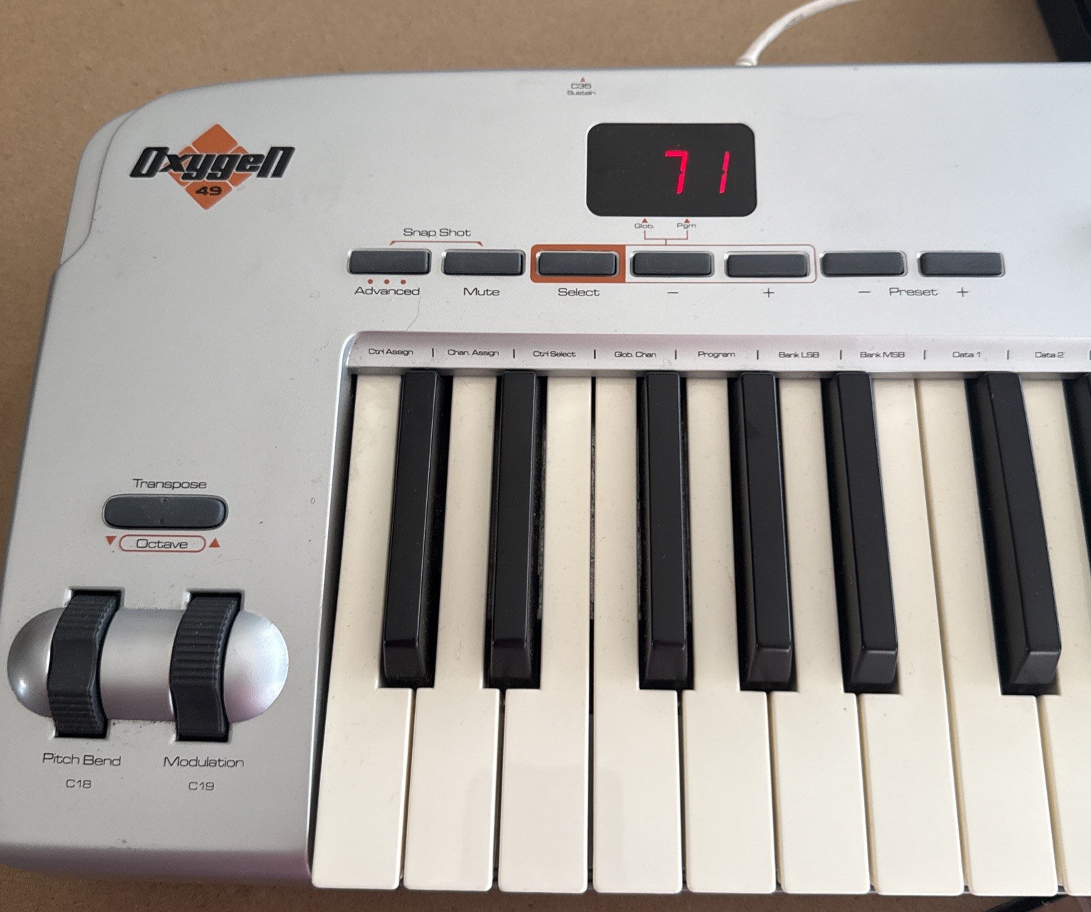 Vintage M-Audio Oxygen 49 3rd Gen Electronic MIDI Controller Keyboard Piano