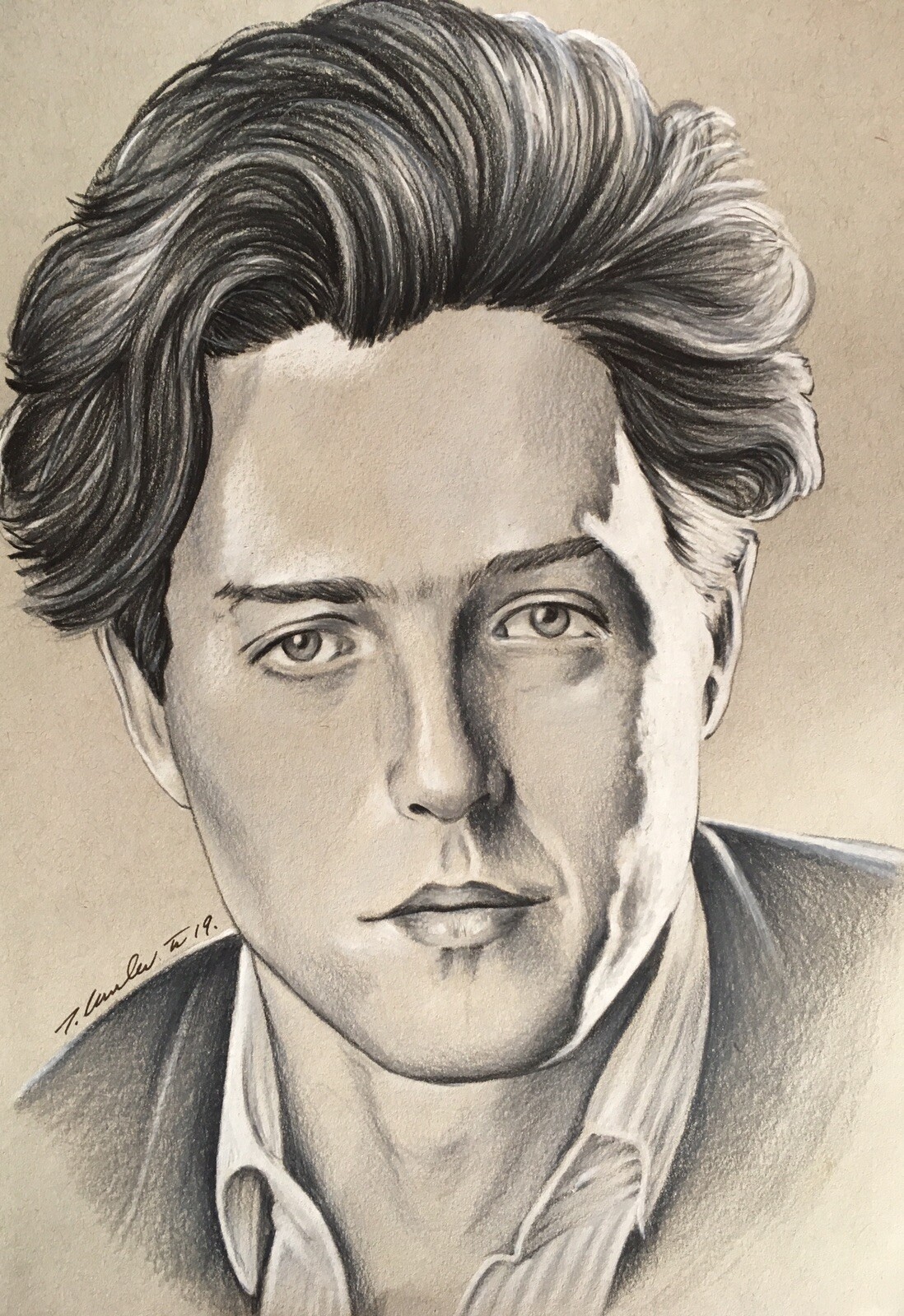 Hugh Grant Original Pencil Drawing . Fan-ART A4