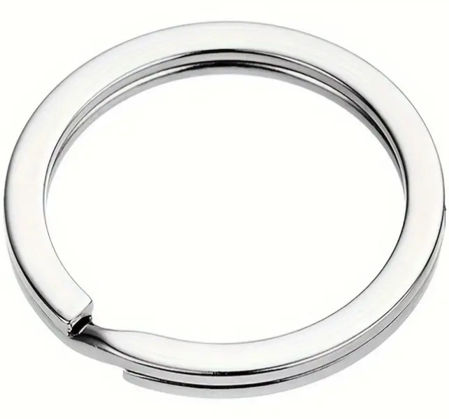 2pc Stainless Steel 30mm Flat Key Rings Silver Key Chain Split Key Ring 1.2"