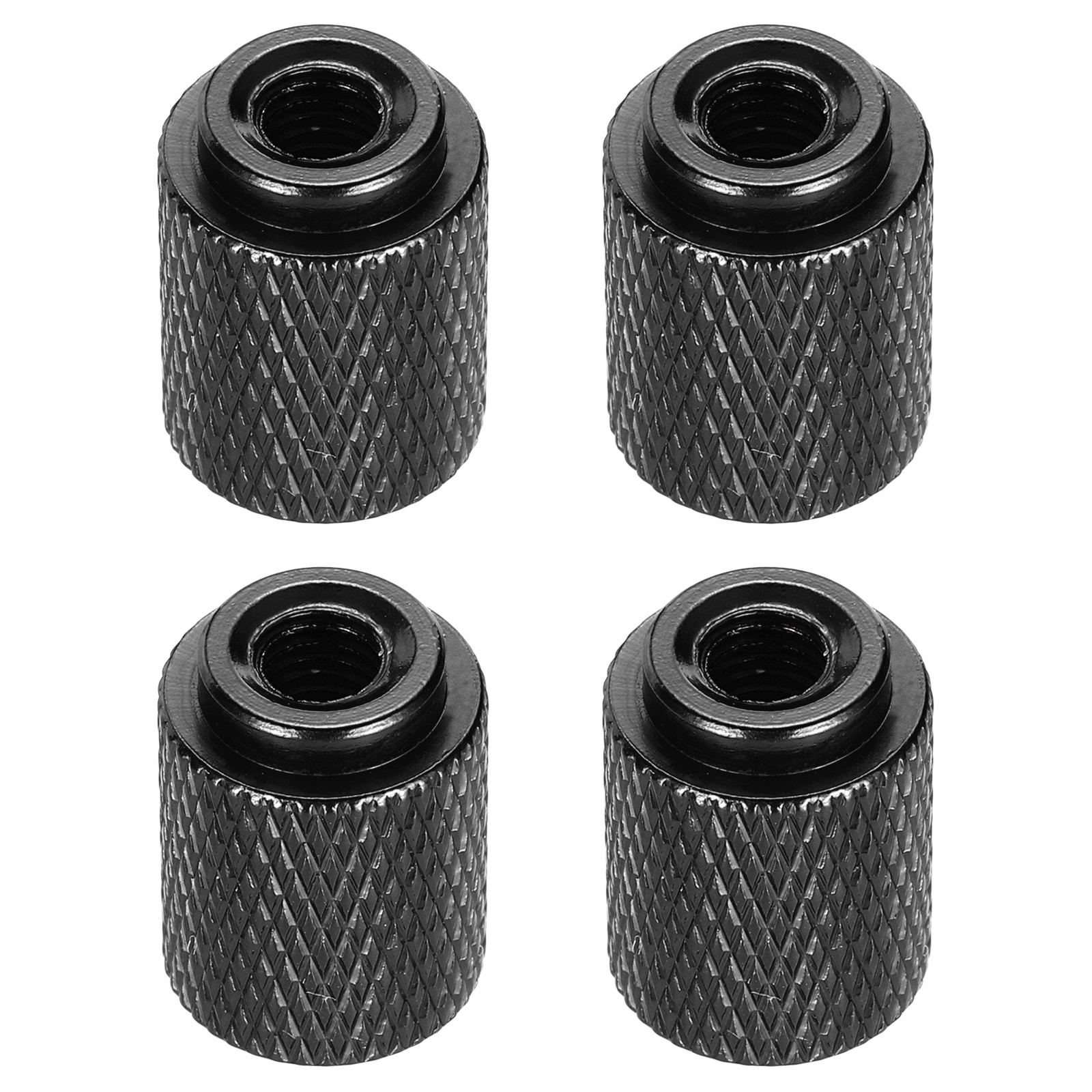 4pcs Knurled Thumb Nut, M5 12mm OD 16mm Height Aluminium Alloy Bright Black