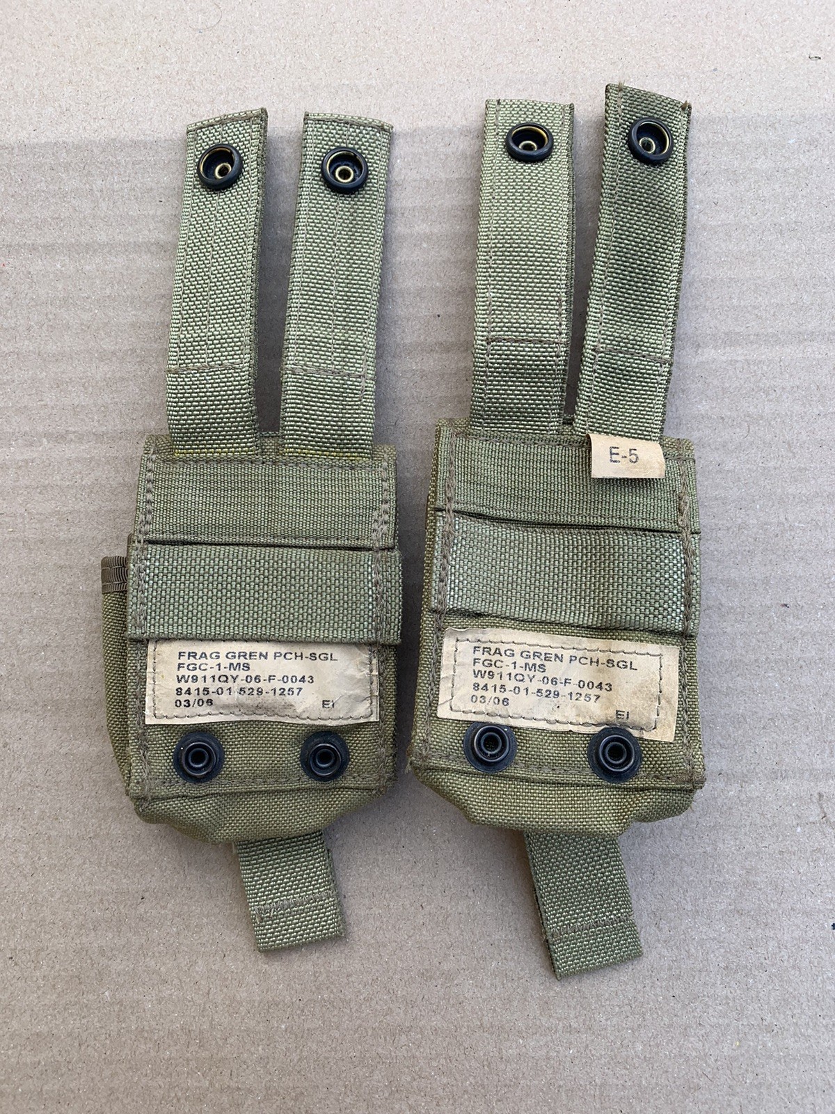 2x US Military Desert Tan Grenade Pouches