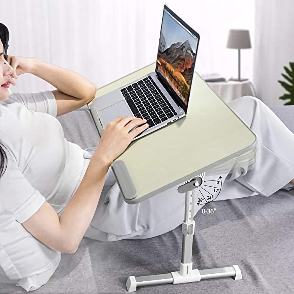 Amazon Basics Adjustable Tray Table Lap Desk Fits up to 17-Inch Laptop, Medium,