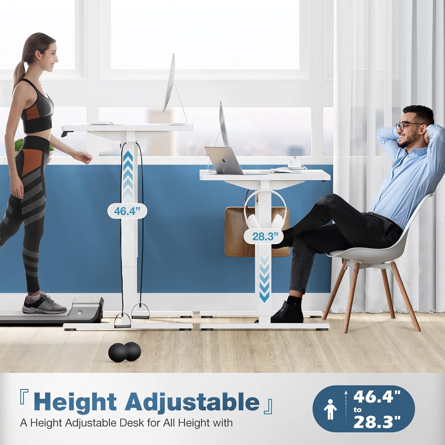 Sweetcrispy Electric Standing Desk Adjustable Height, 55x24 Inch Sit Stand Up Ho