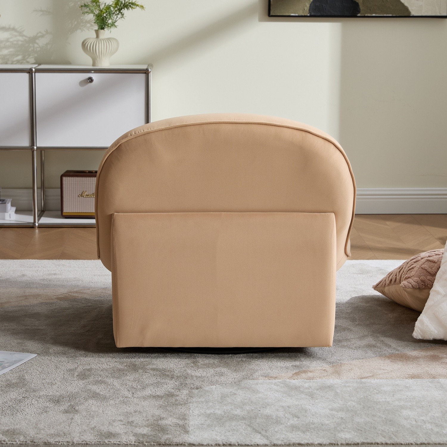 Velvet 360° Swivel Accent Chair Modern Armless Lounge Chair for Living Room