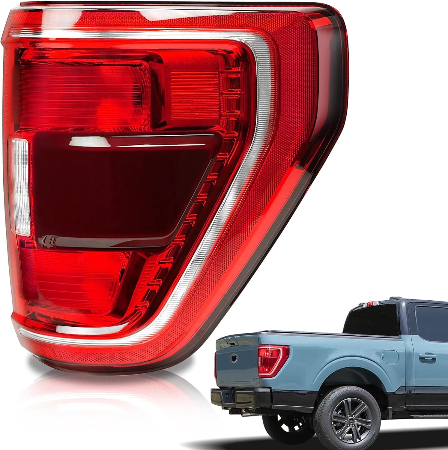 Tail Light Ford F150 2021-2023 XLT Halogen Passenger Right Side