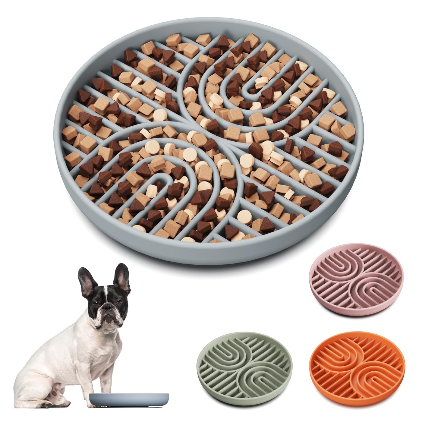 AXEFUN Slow Feeder Dog Bowls, Silicone for Dogs & Puppies, MIST