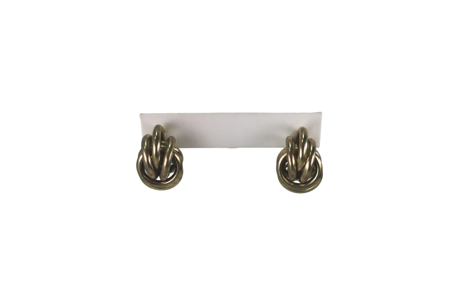 Vintage Gold Tone Knot Pierced Earrings 66118