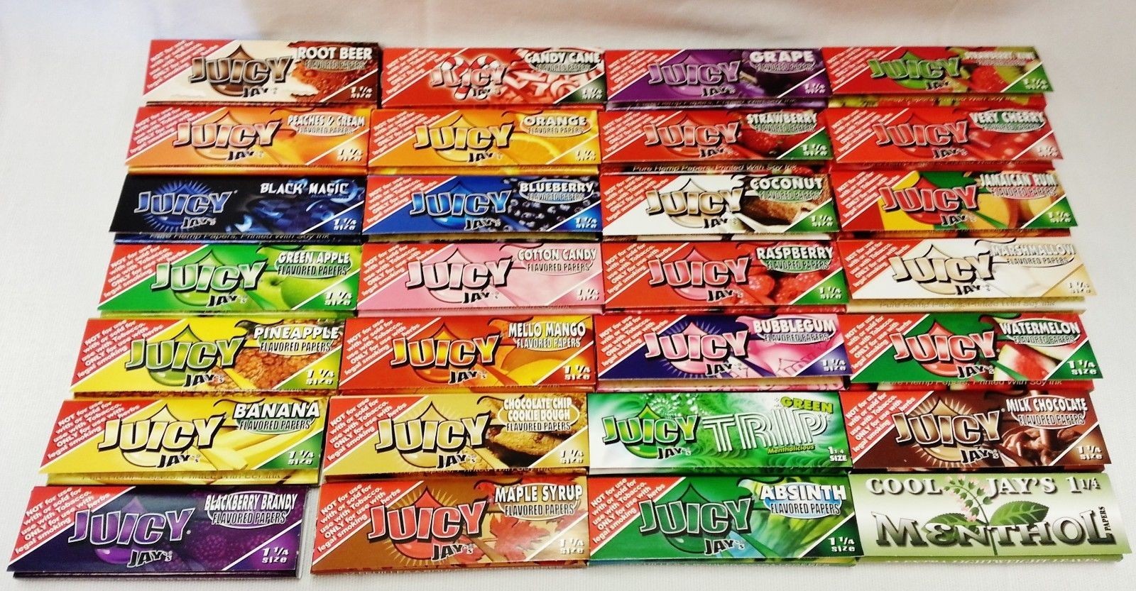 Pick 36 JUICY JAY'S 1 1/4 Packs 36 Flavors to Choose From With Free Shipping