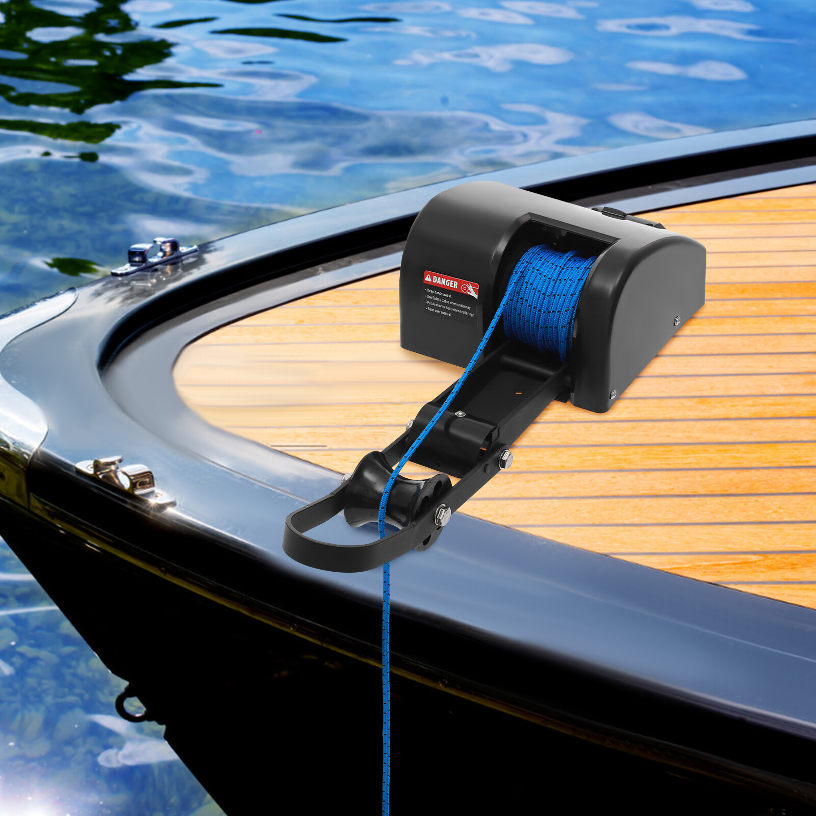 Boat Marine Electric Anchor Winch Boat Winch w/Anchor Roller & Remote Control US