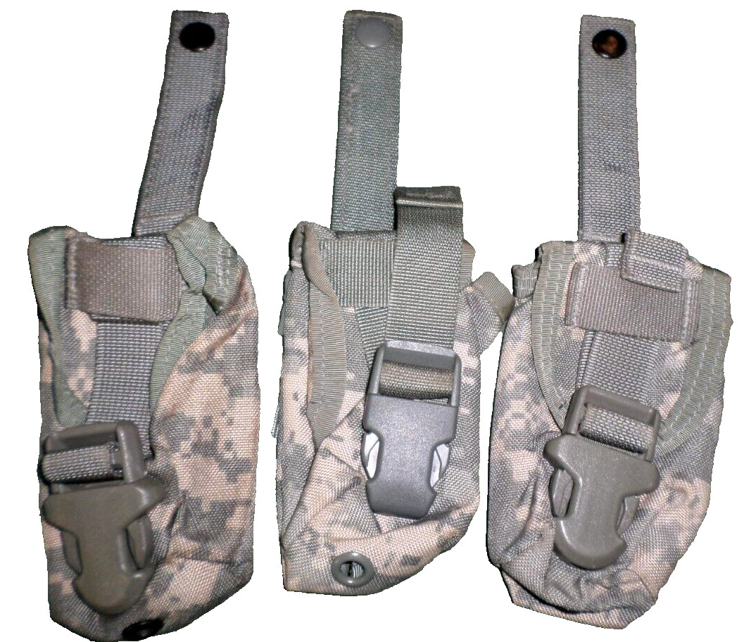 LOT OF 3 MINT MILITARY ISSUE USGI ACU FLASHBANG GRENADE POUCH