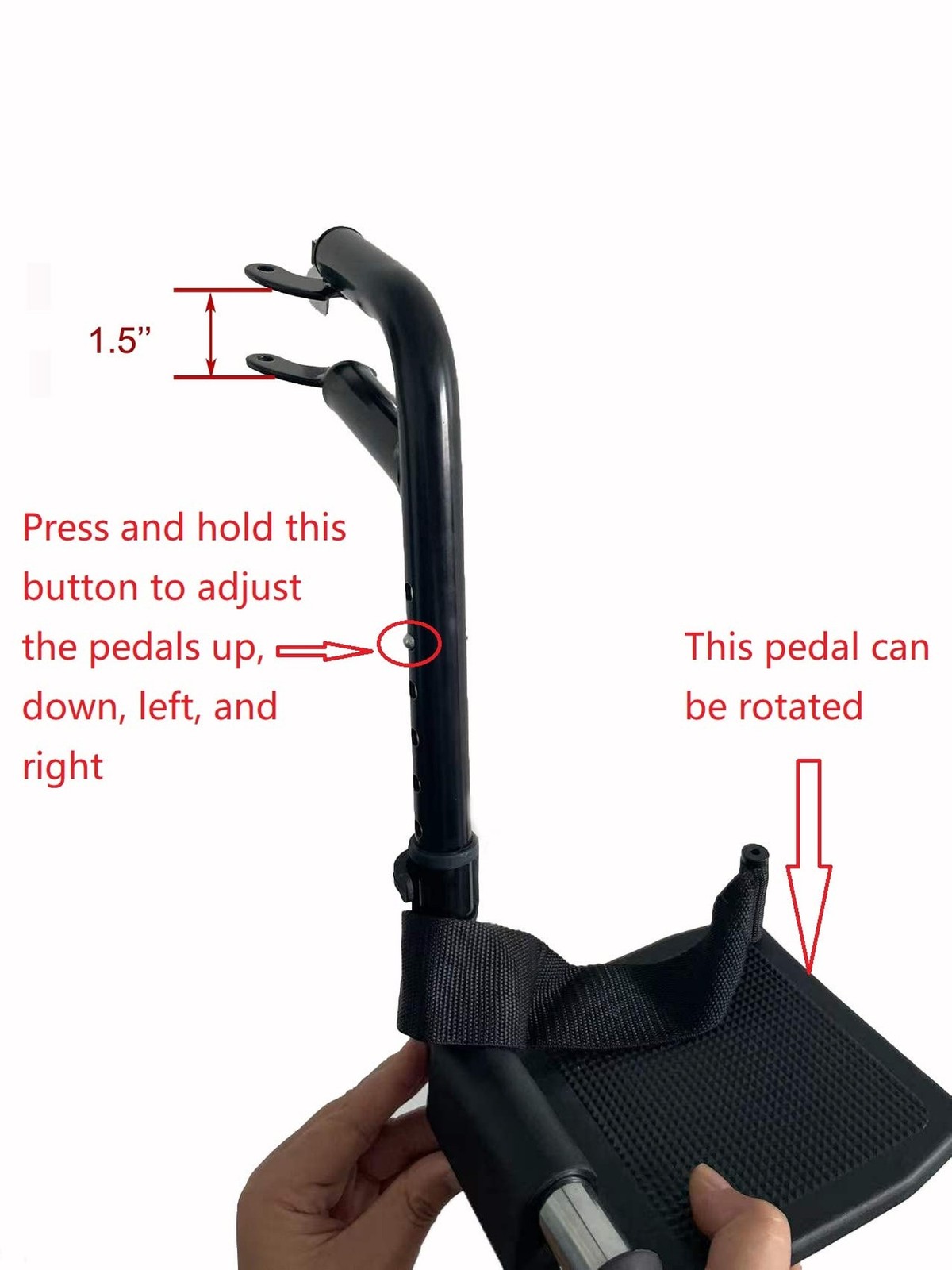 Wheelchair Elevating Legrests ，Composite Footplates Non-Padded Calf Suppo