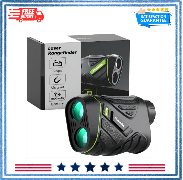 Flysocks Golf Rangefinder with Slope, 1200yd Laser Finder, 7X Zoom, Rechargeable