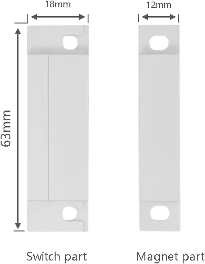 5 Pack Surface Mounted NC Magnetic Door Contacts Switch Sensor for Alarm