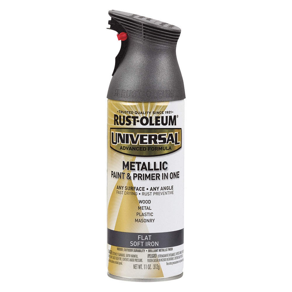 RUST-OLEUM 271473 Spray Paint,Soft Iron,Flat,11 oz. 40PM68