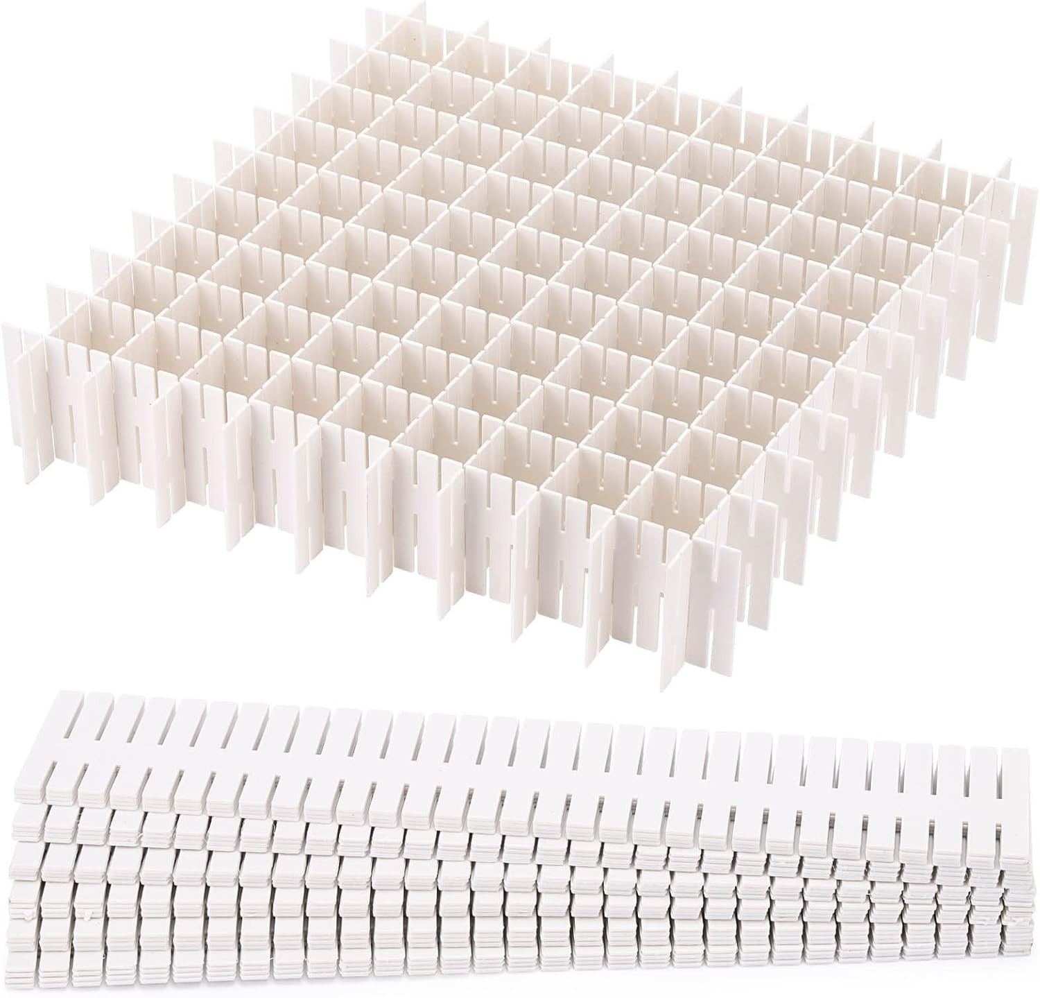40pcs Grid Drawer Dividers Adjustable Drawer Organizer For Socks Underwear Linge