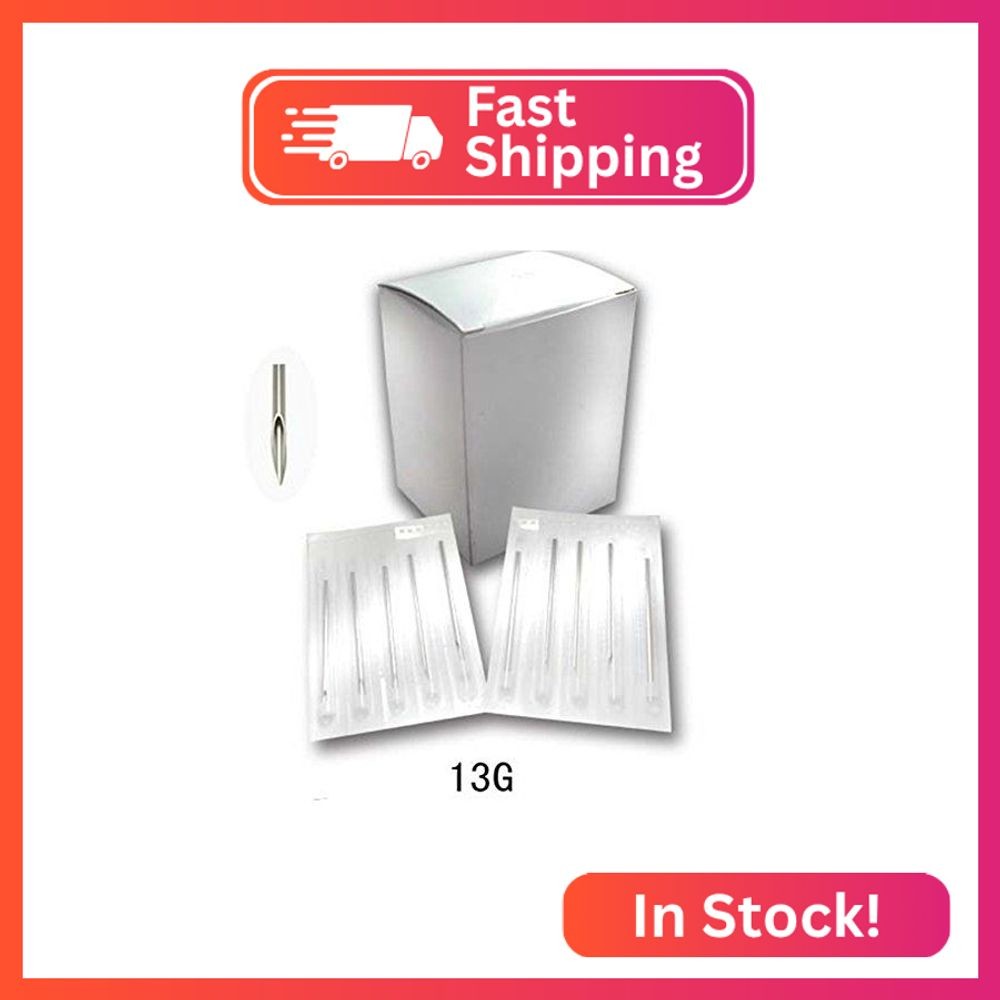New Star Tattoo 100PCS 13G Steel Body Piercing Needles Supply