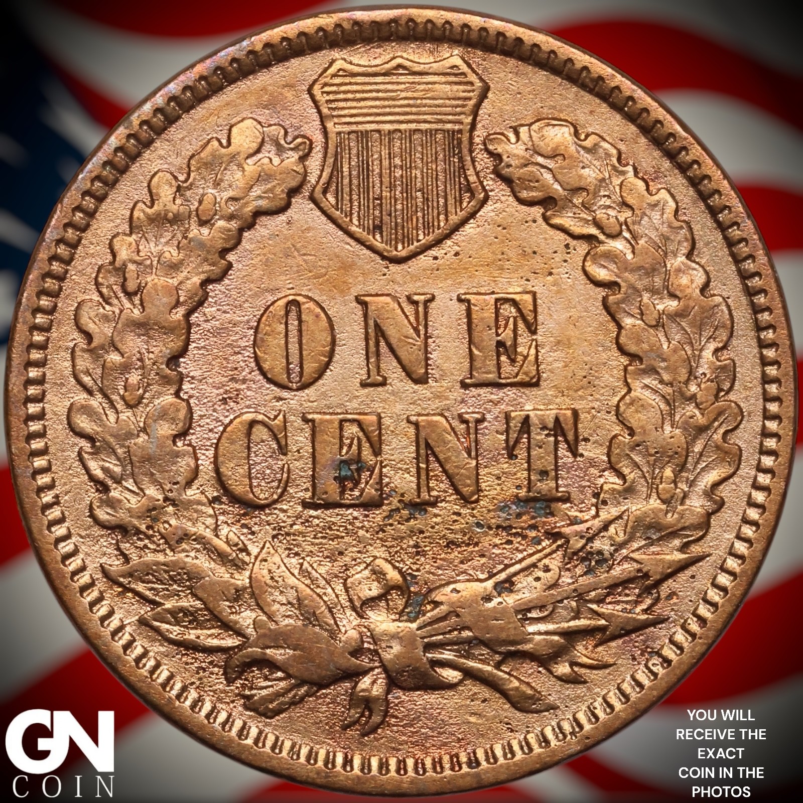 1876 Indian Head Cent Penny A9573