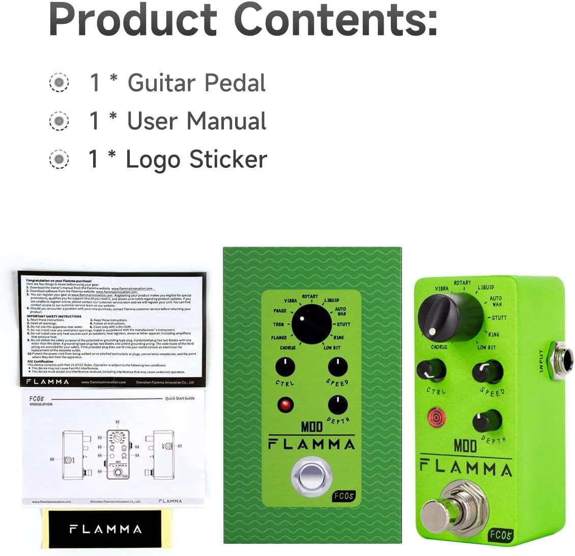Durable Mini Modulation Pedal with 11 Essential Effects for Creative Sound