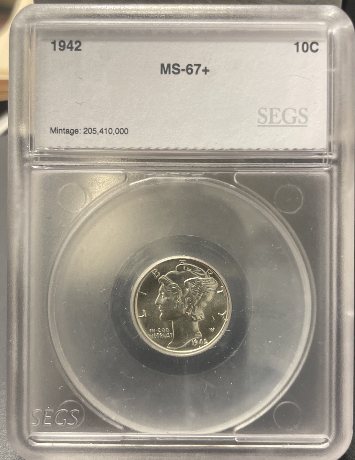 1942 Mercury Dime Full Bands
