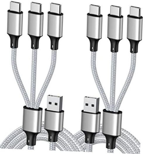 Multi Charging Cable, USB C Splitter Cable, 3 in 1 Fast Charging Cord with 3
