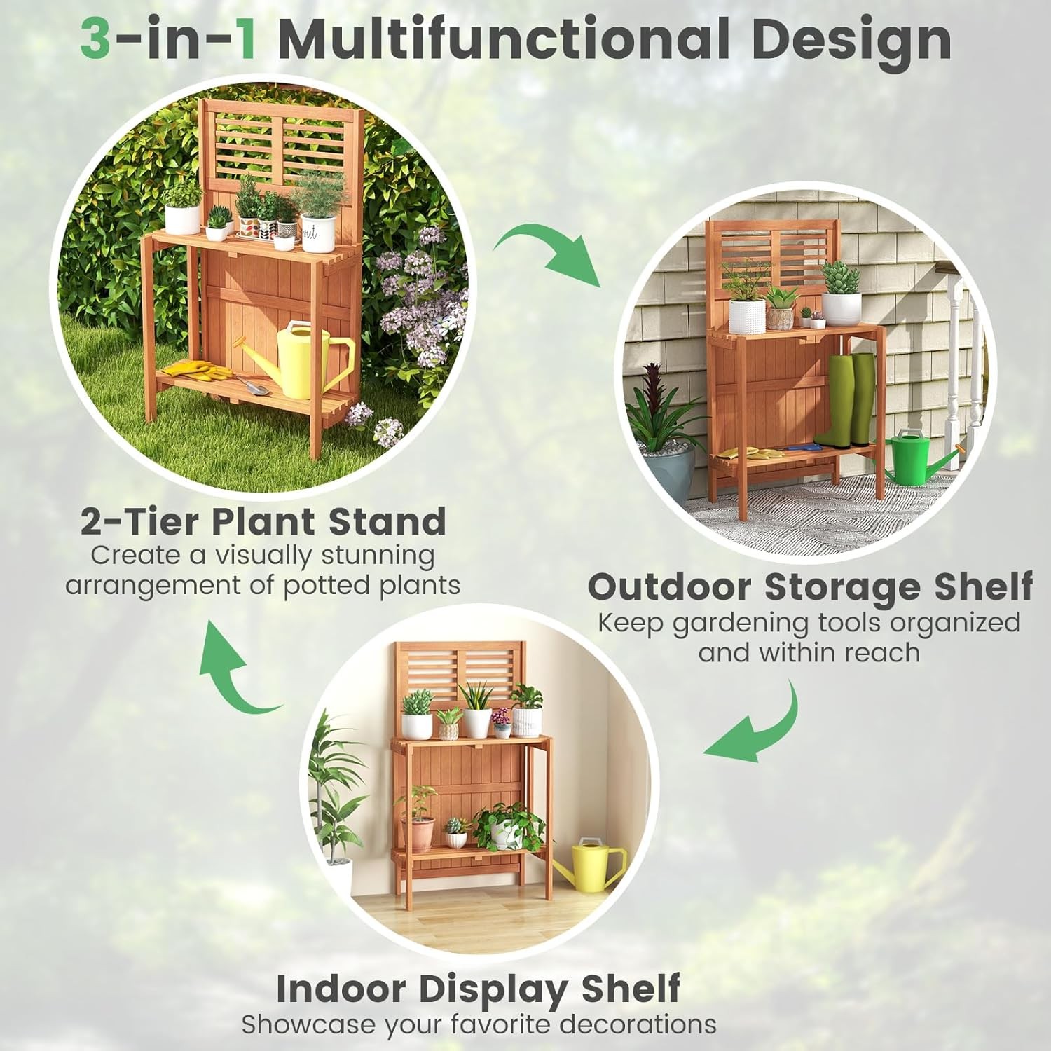 Garden Potting Bench Table Folding Potting Bench Outdoor Workstation