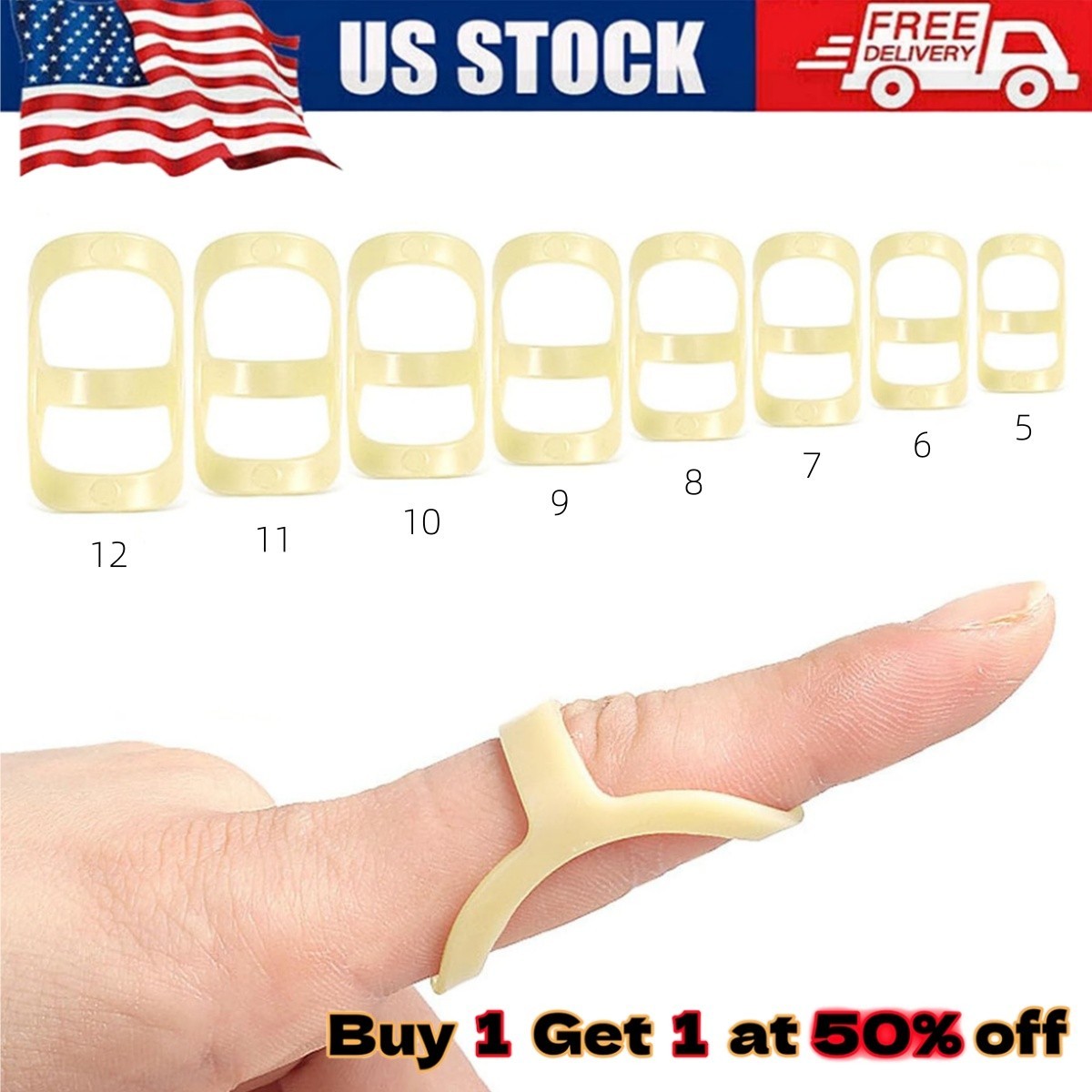 8-40 PCS Oval Finger Splints Trigger Finger Kit for Size 5,6,7,8,9,10,11,12 US