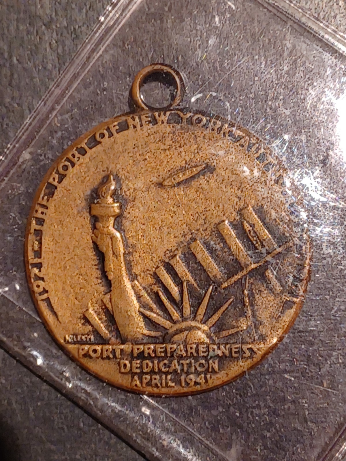 PORT PREPAREDNESS 1941 THE PORT OF NEW YORK MEDAL VINTAGE 20 YEARS OF PROGRESS