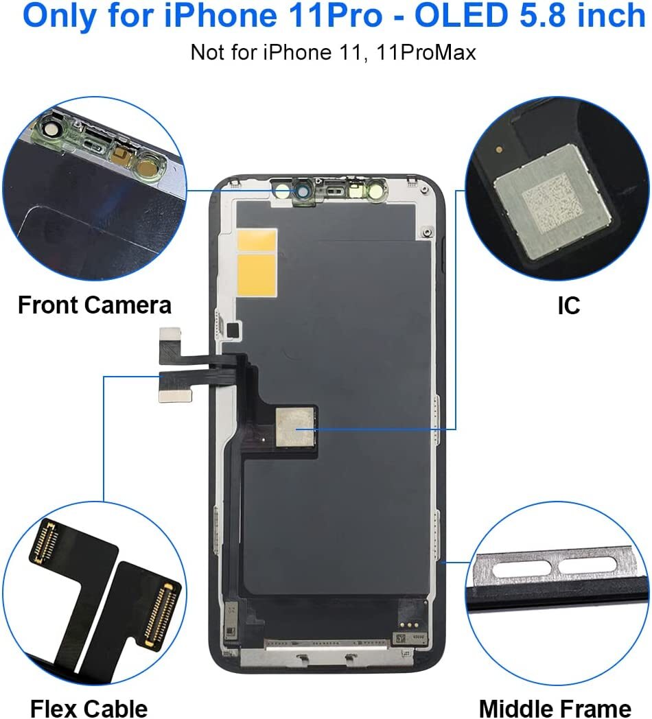 For iPhone 11 Pro OLED Display Touch Screen Digitizer Replacement Kit Assembly