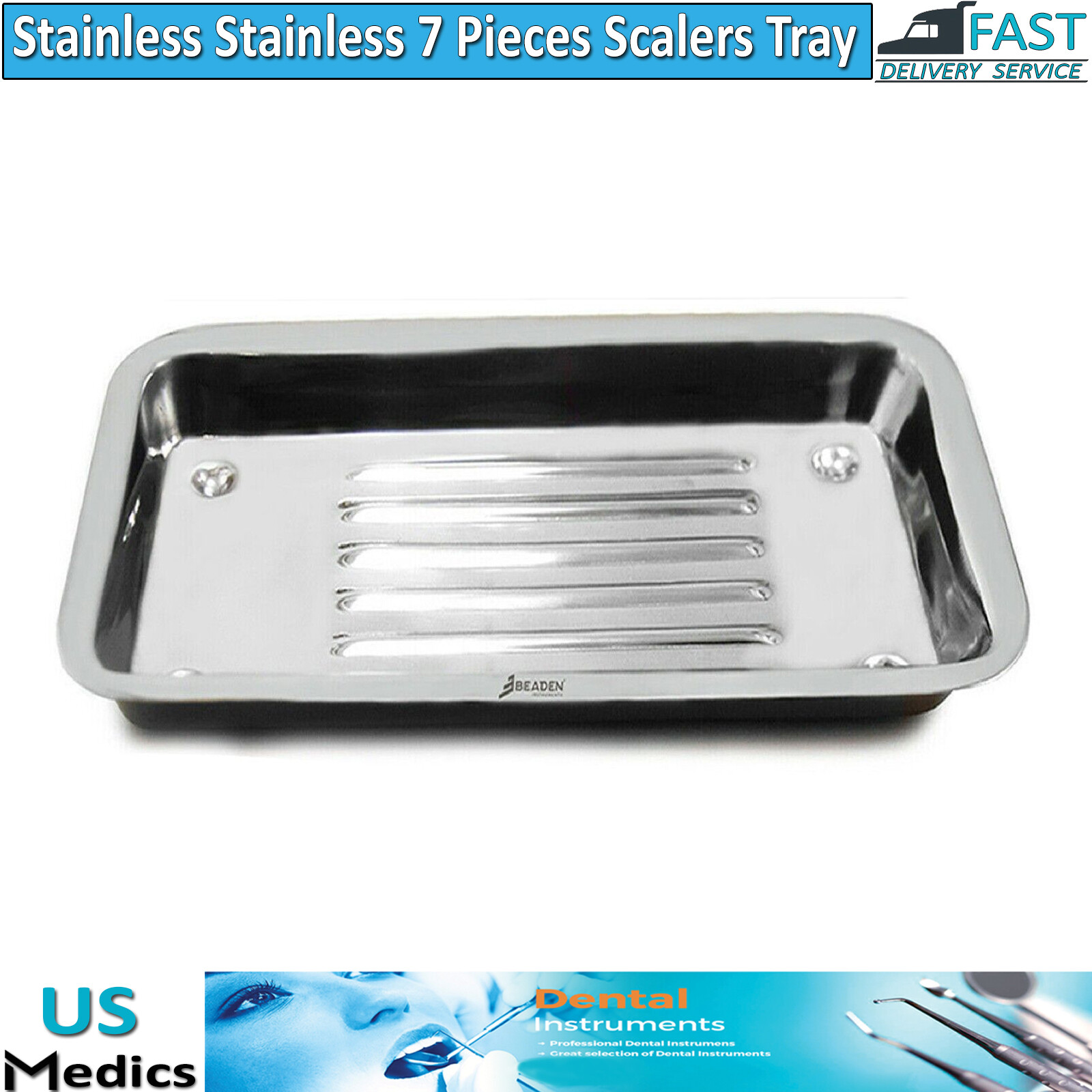 Dental Surgical Scalers Instrument Tray For 7 Pcs Curettes Explorer Surgical CE