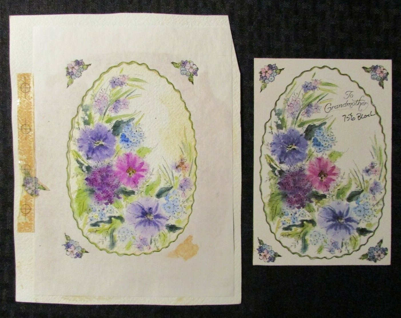 EASTER Purple & Magenta Flowers 8x10 Greeting Card Art #32789 w/ 4 Cards