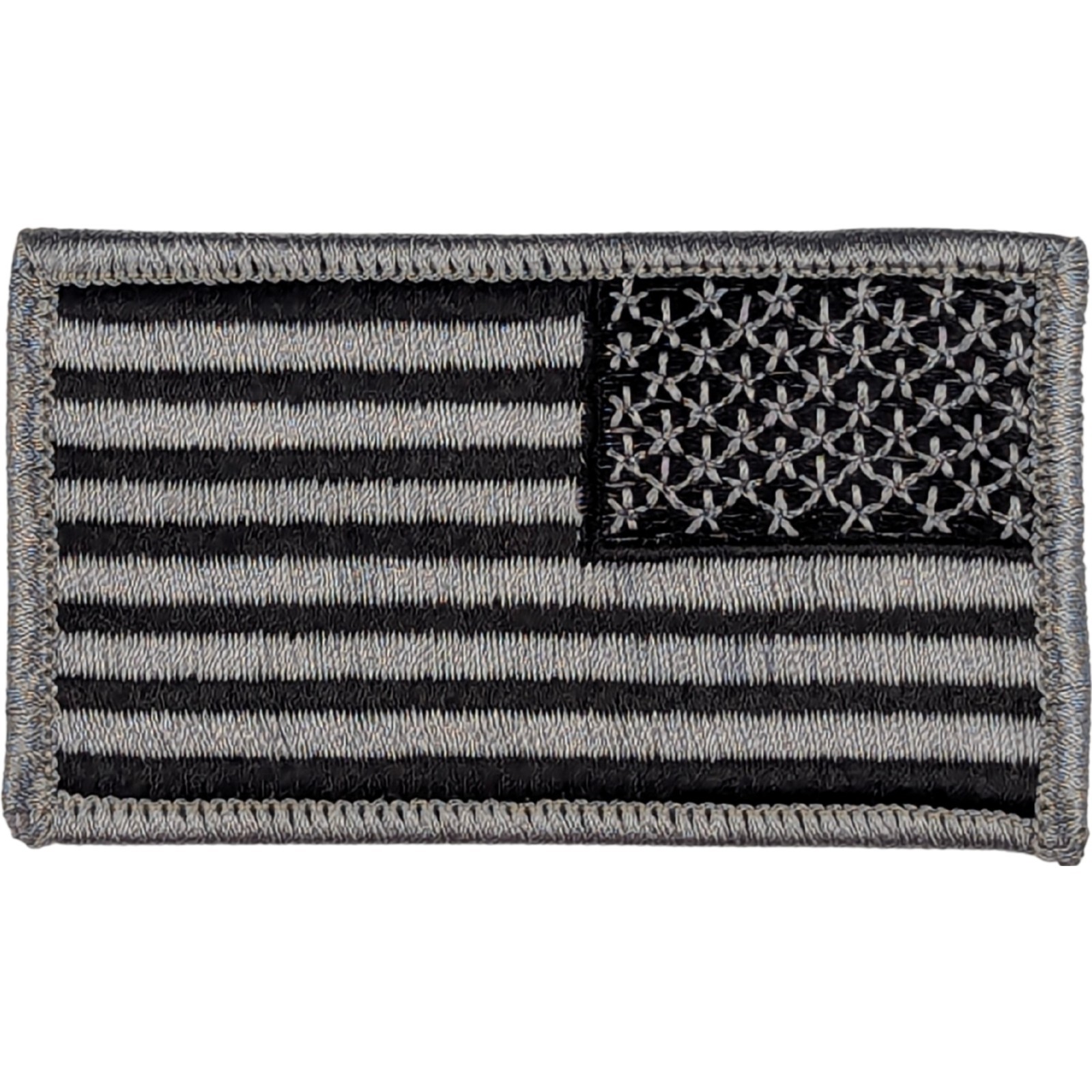 Reverse American Flag Patch - Subdued Black/Grey - Hook Fastener Tactical Patch