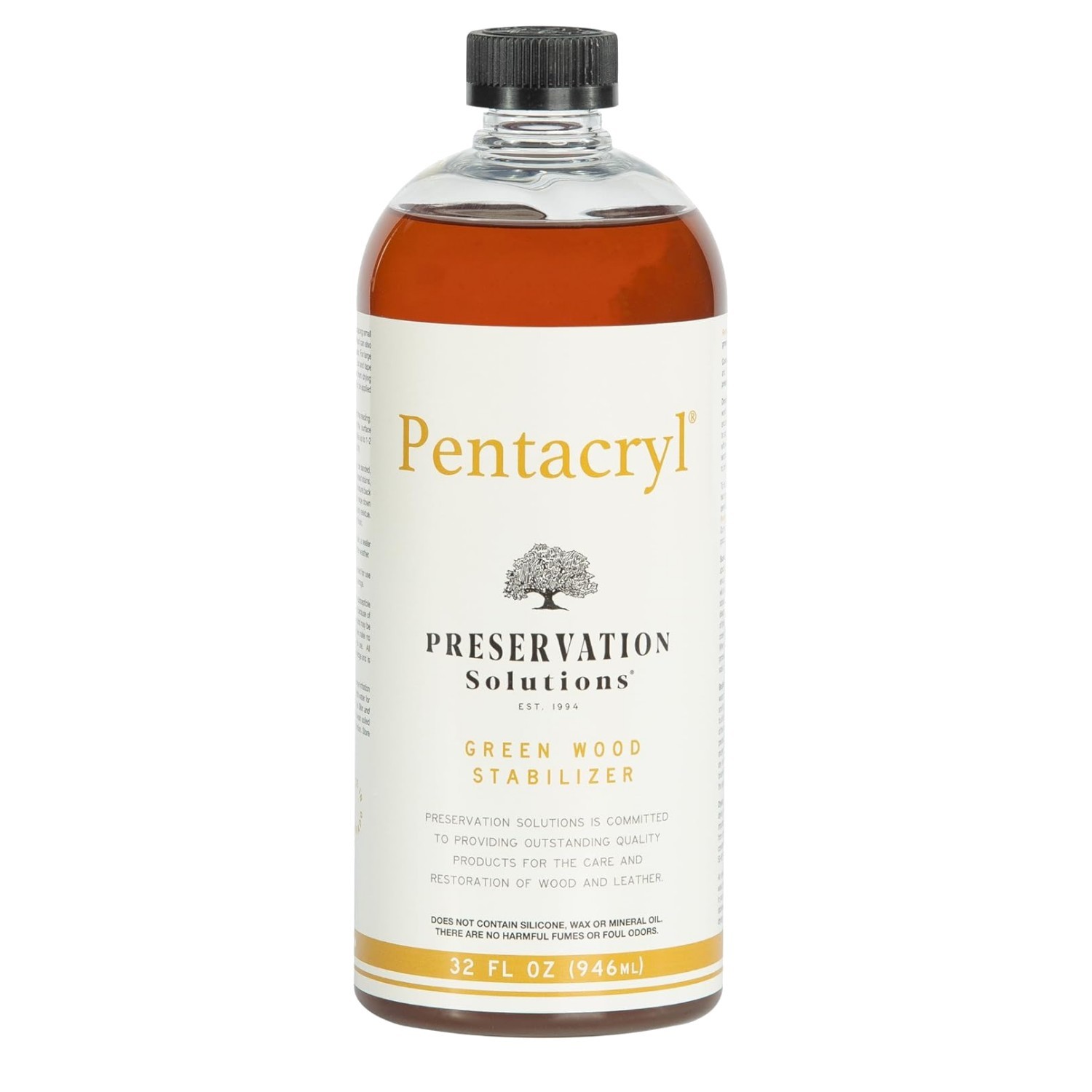 Pentacryl Green Wood Stabilizer 32oz - Preserve, Prevent Cracking for Artisans