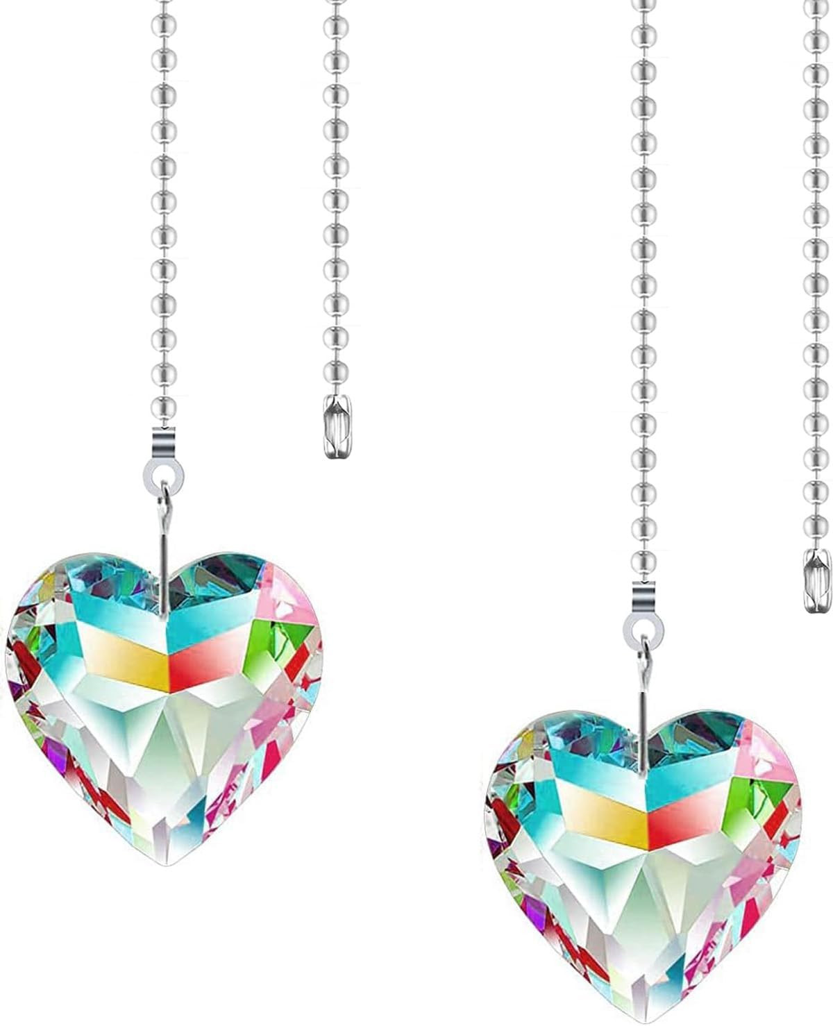 Ceiling Fan Pull Chain Extender - 2 Pack 12 Inches Decorative Crystal Heart Pris