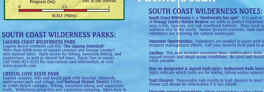 South Coast Wilderness Trail Guide Orange County Laminated Map Poster