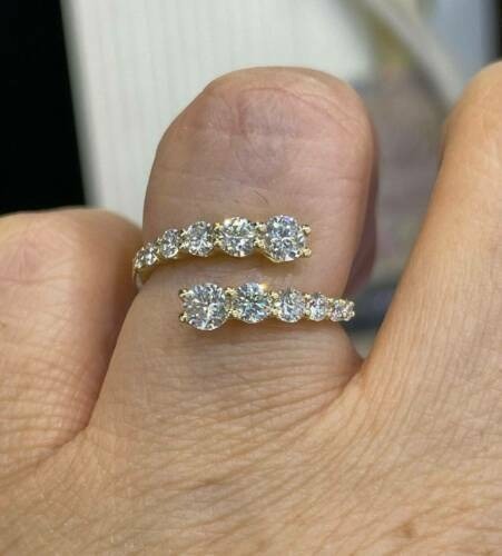 Round Cut 1.70 Ct Lab-Created White Diamond Engagement Ring 14K Yellow Gold FN