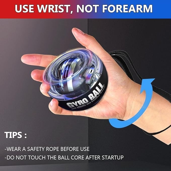 Gyro Ball Wrist Exerciser Forearm Strength Trainer for Daily Fitness