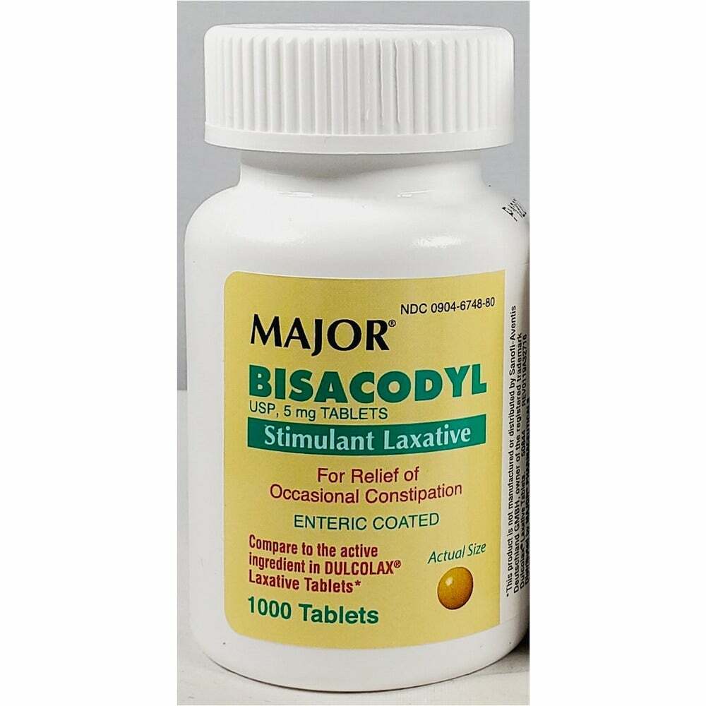 Bisacodyl 5mg 1000 Tablets stimulant laxative By MAJOR (*)