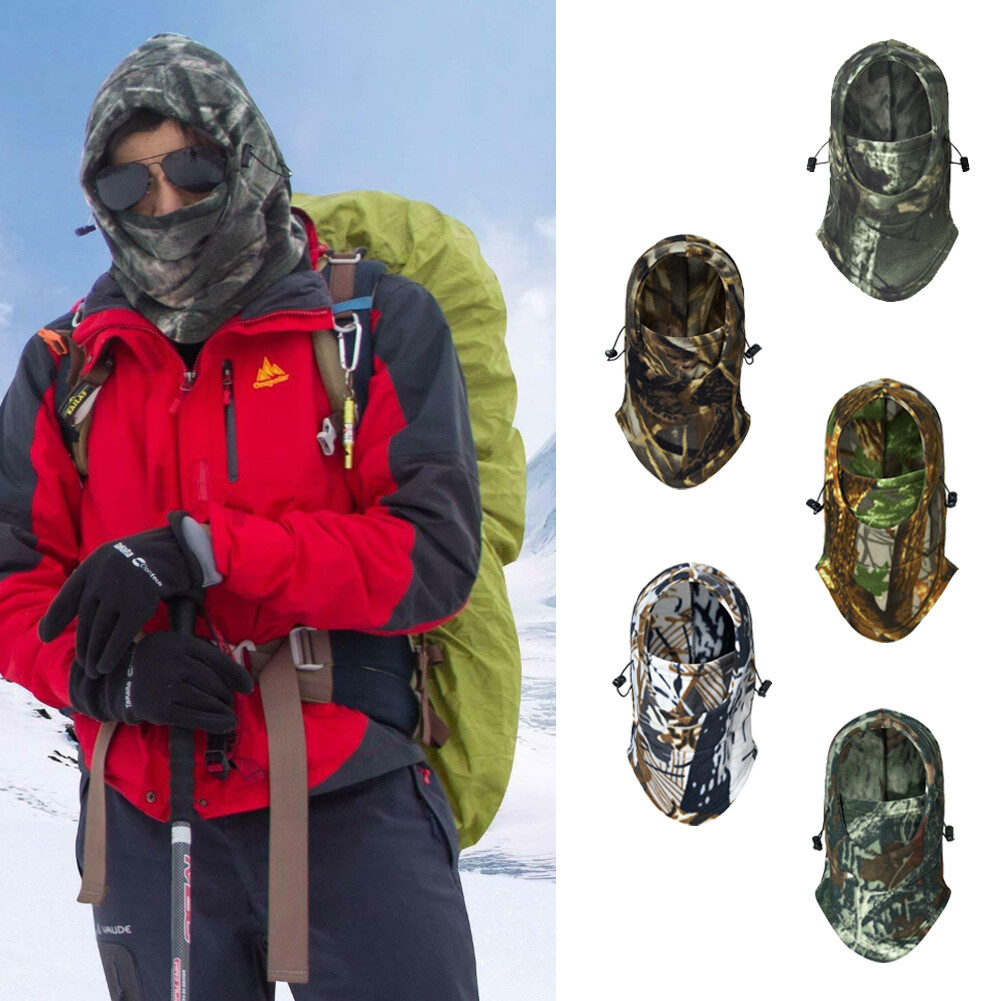 Winter Fleece Warmer Camo Balaclava Ski Hood Hat Men Women Full Face Mask Beanie