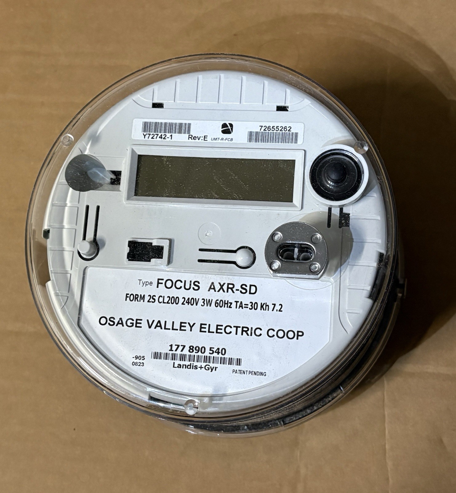 QTY 1 New Focus AXR-SD Type Electric Meter Form 2S CL200 240V 3W 60HZ TA=30 KH7.