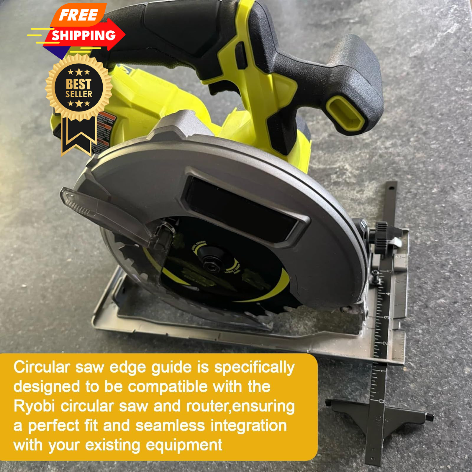 Edge Rip Guide for Ryobi P508 Circular Saw 204585001 Black